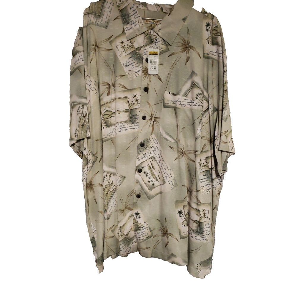 Men's Casual Tropical Vacation Shirt 2xl XXL Island Outfitters Short Sleeve NEW